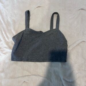 Gray Cropped Tank Top